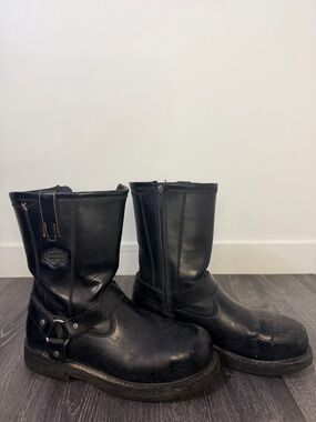 Harley Davidson Harness Boots Mens 12 Leather Biker Engineer Moto Black